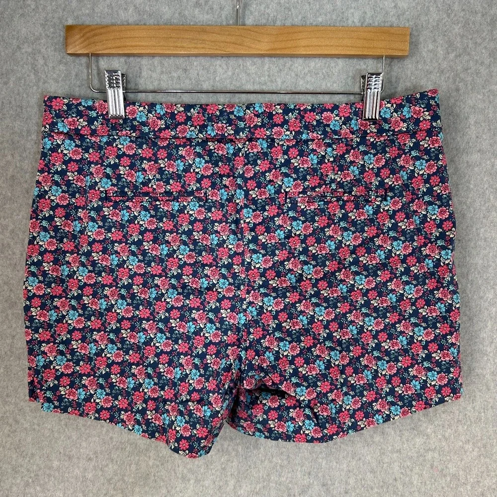 Brooks Brothers Womens Shorts Blue Pink Floral Casual Spring Summer Preppy Sz 8 - Picture 4 of 13
